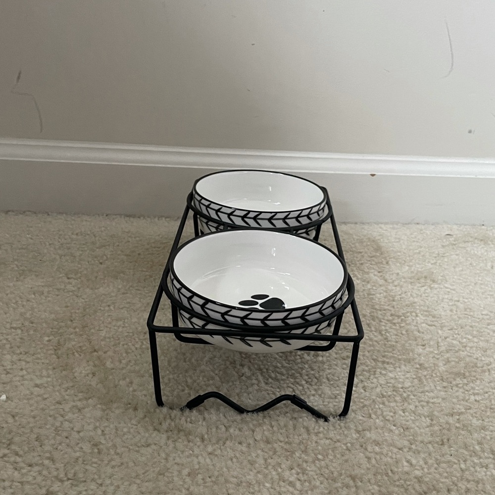 Cat bowls with stand - Picture 5 of 6
